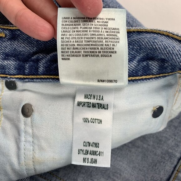 AGOLDE Fallout Light Wash Destroyed Knee 90s Straight Leg Jeans 27 - Picture 7 of 9